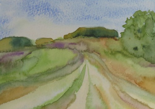 Moritzburger Kleinkuppe, 2014, 17 x12, Aquarell